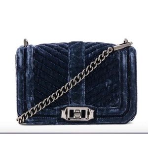 LIKE NEW Rebecca Minkoff Love Small Chevron Quilted Velvet Crossbody
